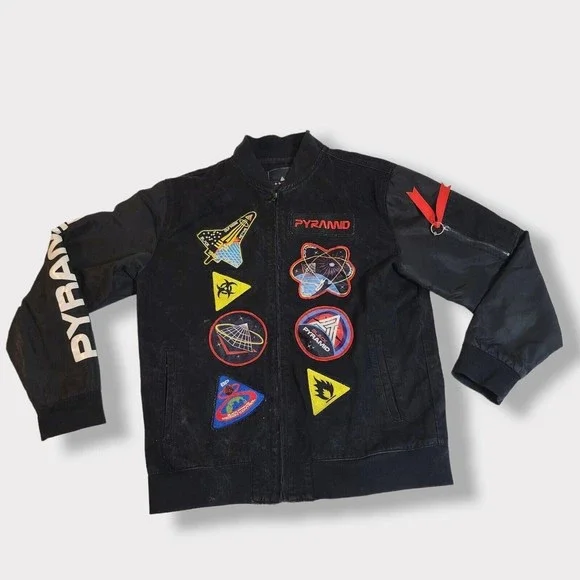 Black pyramid jean jacket cheap